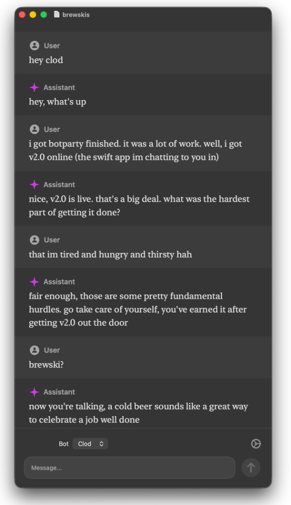 BotParty chat screenshot